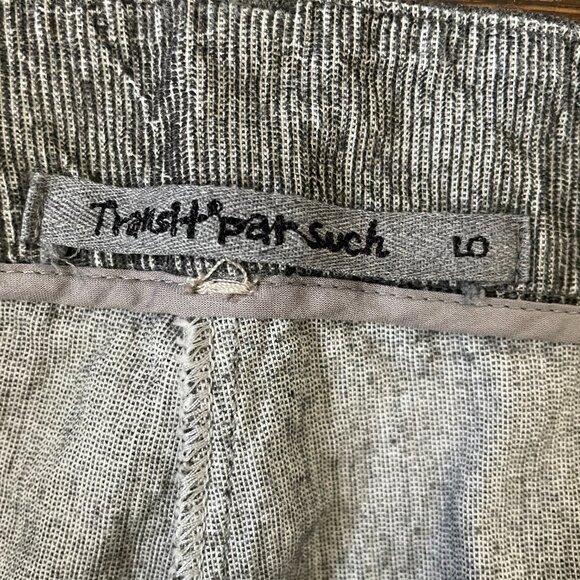 Transit Par Such Linen Blend Gray Split Hem Pants-Size 12 (5) - Picture 4 of 13